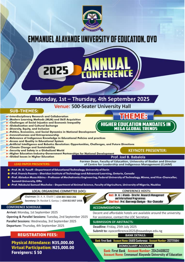 Emmanuel Alayande University of Education 2025 Annual Conference 