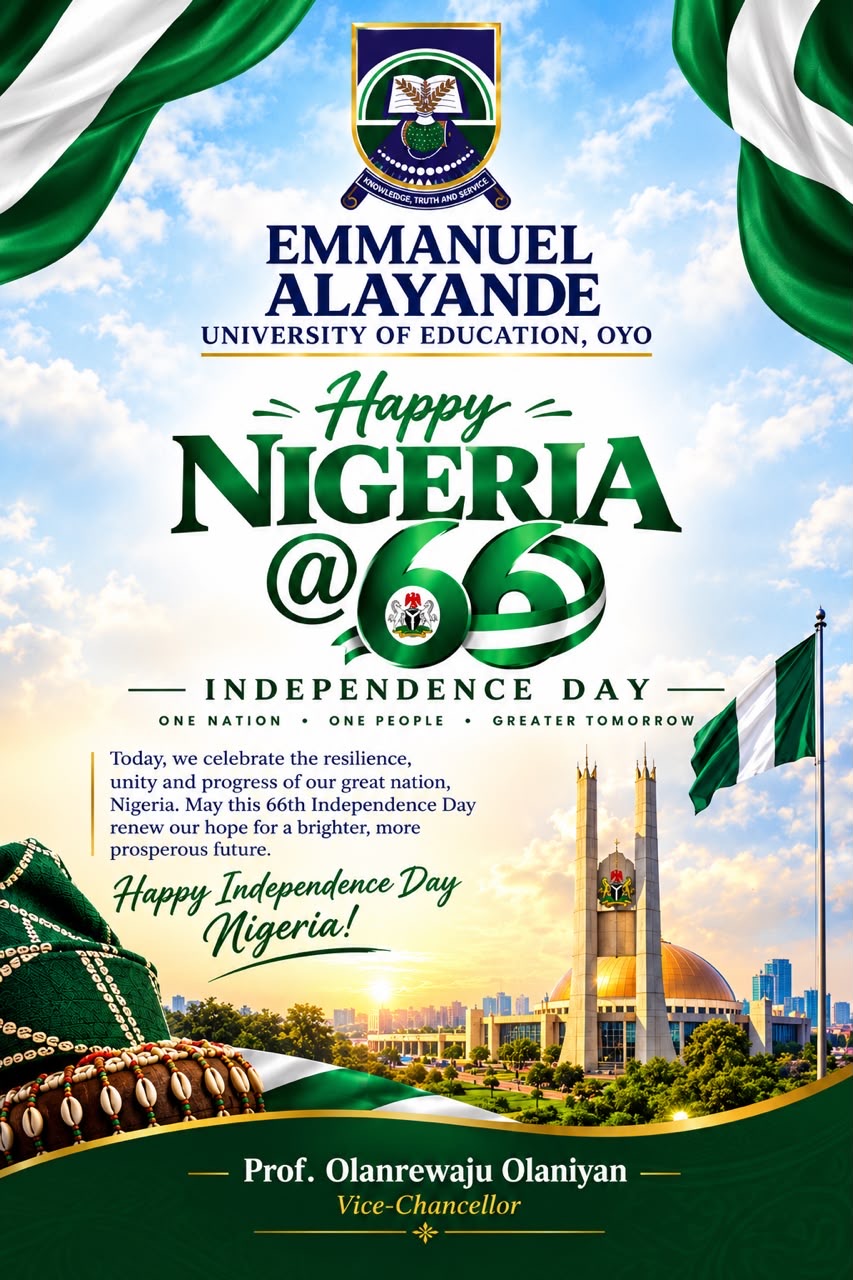 OFFICIAL INDEPENDENCE DAY MESSAGE FROM THE VICE-CHANCELLOR