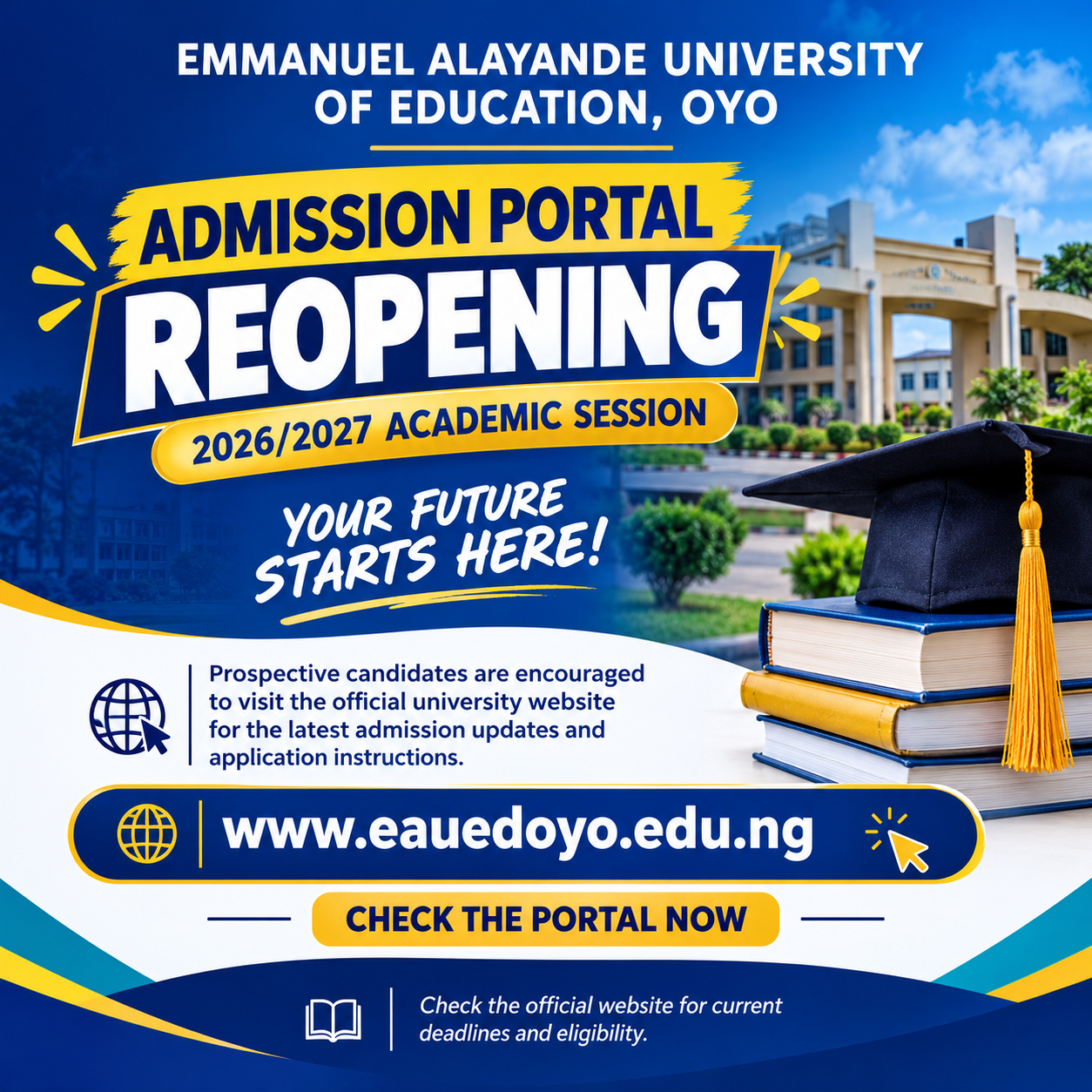 REOPENNING OF EAUEDOYO ADMISSION FORM